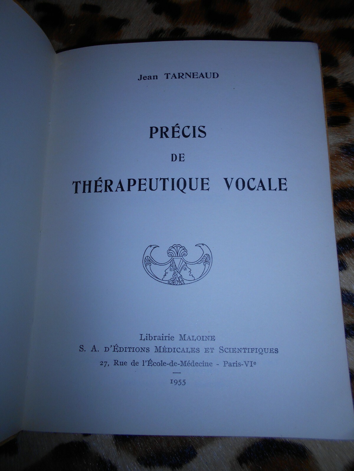 TARNEAUD Jean Précis de thérapeutique vocale Maloine, 1955 eBay