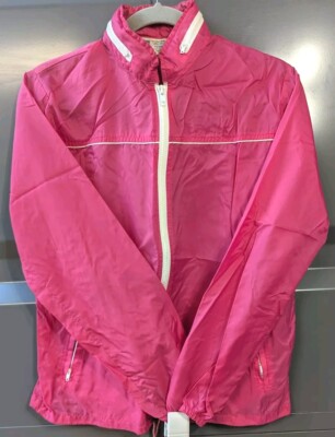 Vintage Pink JCPenney Packable Nylon Rain Jacket Windbreaker Pink Small 