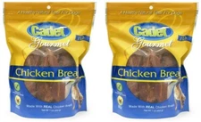 (2) bags Cadet Gourmet 01306 14 oz Chicken Breast Healthy Natural Dog Treats