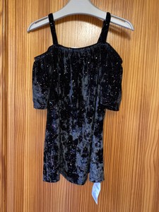 black glitter cold shoulder top