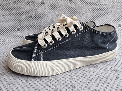 MAISON MARGIELA Tabi Black Canvas Sneakers Size 37 EU | 7 US