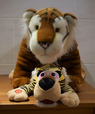 LARGE CUDDLY SOFT TOY TOM TIGER Or tiger LOU SINGING CRAZY SONG AND DANCING