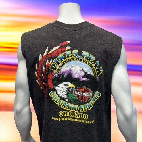 Vintage Harley Davidson Motorcycles Pikes Peak Colorado Springs Sleeveless Shirt
