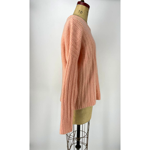 Gap Peachy Pink Wool Alpaca Blend Long Sleeve Knit Pullover Sweater Large L - Picture 4 of 7