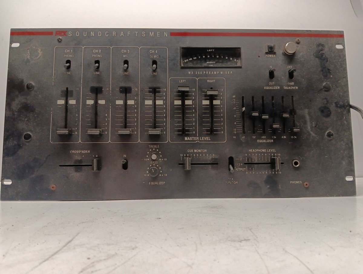 Mixer MTX Soundcraftsmen MX 250, 2 Phono, 4 Line, 2 Mic, & 2