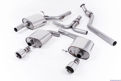 Milltek Auspuffanlage 70mm GT100 poliert Audi A5 Cabrio (B8,08-12) 1.8/2.0