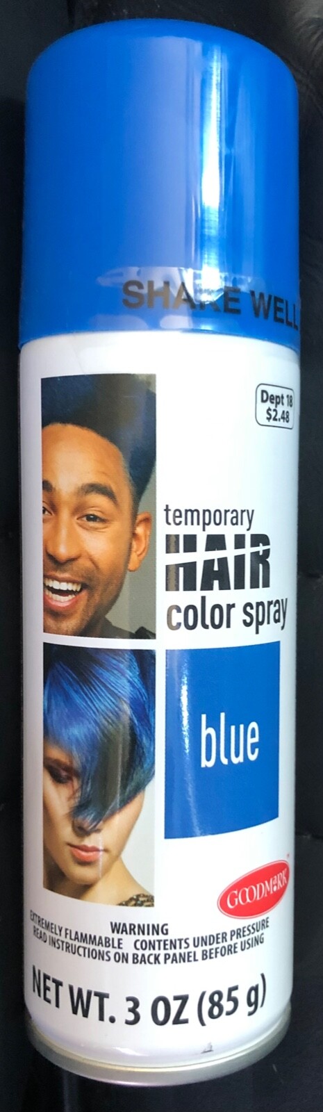 GOODMARK TEMPORARY COLOR HAIR SPRAY - BLACK/BLUE/PINK/RED/YELLOW