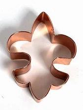 Fleur-De-Lis Boy Scout Copper Cookie Cutter Rolled Edges Almost 6"