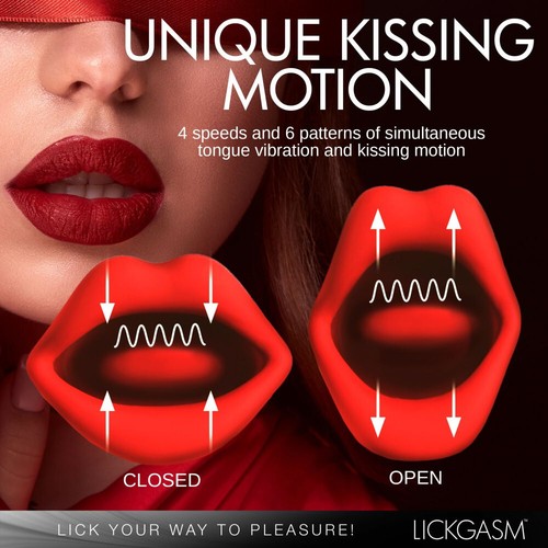 Kiss-Kissing-Tongue-Vibrating-Clitoral-Stimulator-Buzzing-Vibration-Women-Toy - Picture 8 of 10
