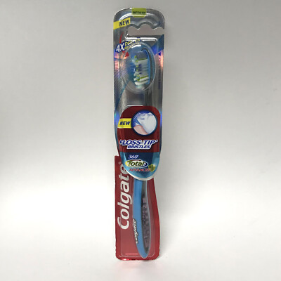 Colgate FLOSS-TIP BRISTLES 360° Total Advanced Toothbrush, Medium 55 | 2 Colors