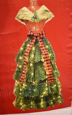 Winter Wonder Lane 4 ft LED Buffalo Dress Form Pre-Lit Christmas Tree NIB