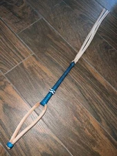 Quirt Hand Braided Turquoise Leather Hard Raw Hide Quirt Whip Horse EPT Tack 23"