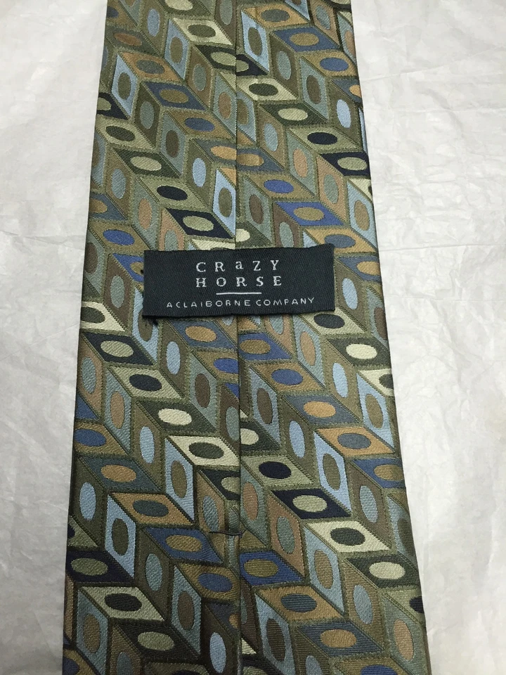 CLAIBORNE MENS TIE GREEN AND BLUE 4 X 60 - Image 4 of 4