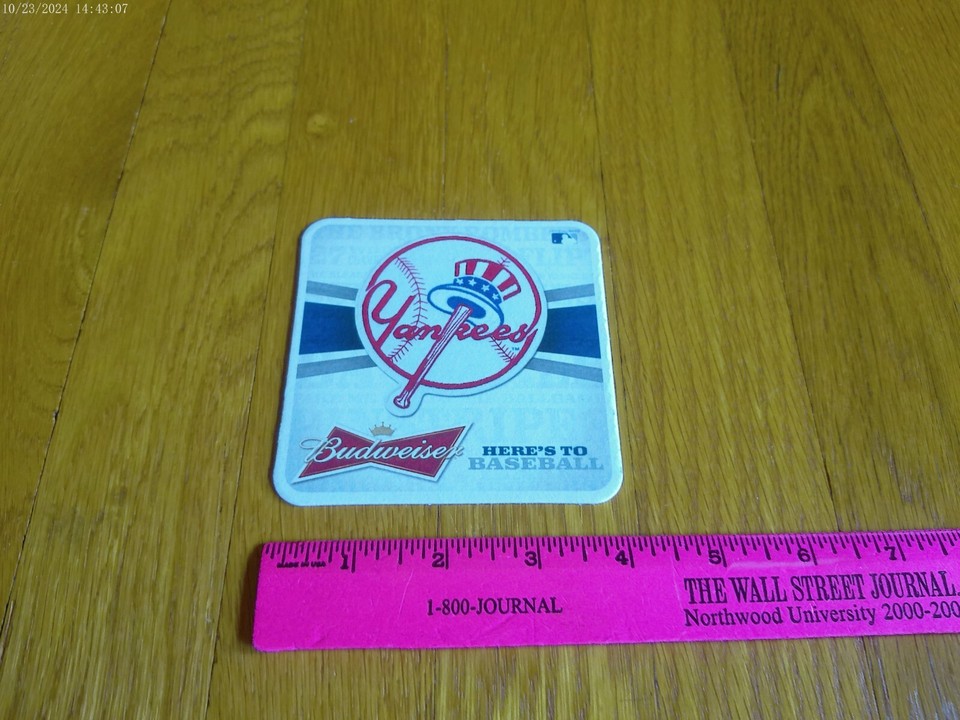 Yankee Baseball Collectible Budweiser Bud Beer Coaster 2013 Beermat