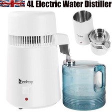 4L 750W Pure Water Distiller Countertop Home Water Purifier Machine BPA-Free UK