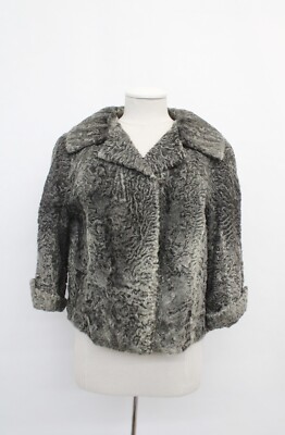◎real lamb leather curly fur jacket gray Real Leather Shearling Grey Dyed Sheep Fur Jacket – Boho Living Room