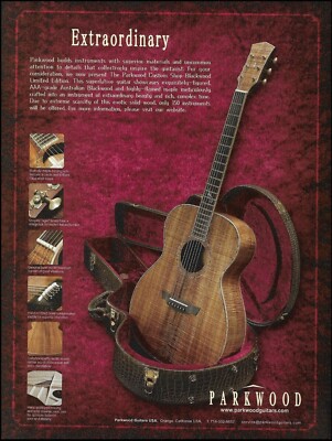 Parkwood Custom Shop Blackwood Limited Edition acoustic guitar advertisement ad