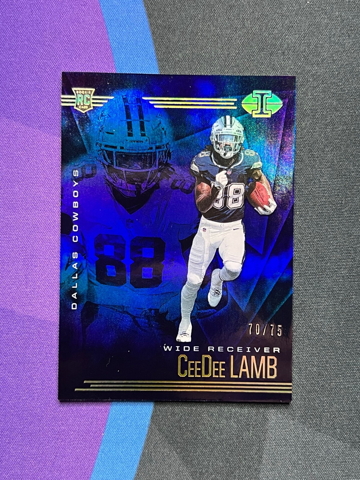 CeeDee Lamb 2020 Panini Illusions Trophy Collection Blue /75 #18 Rookie RC