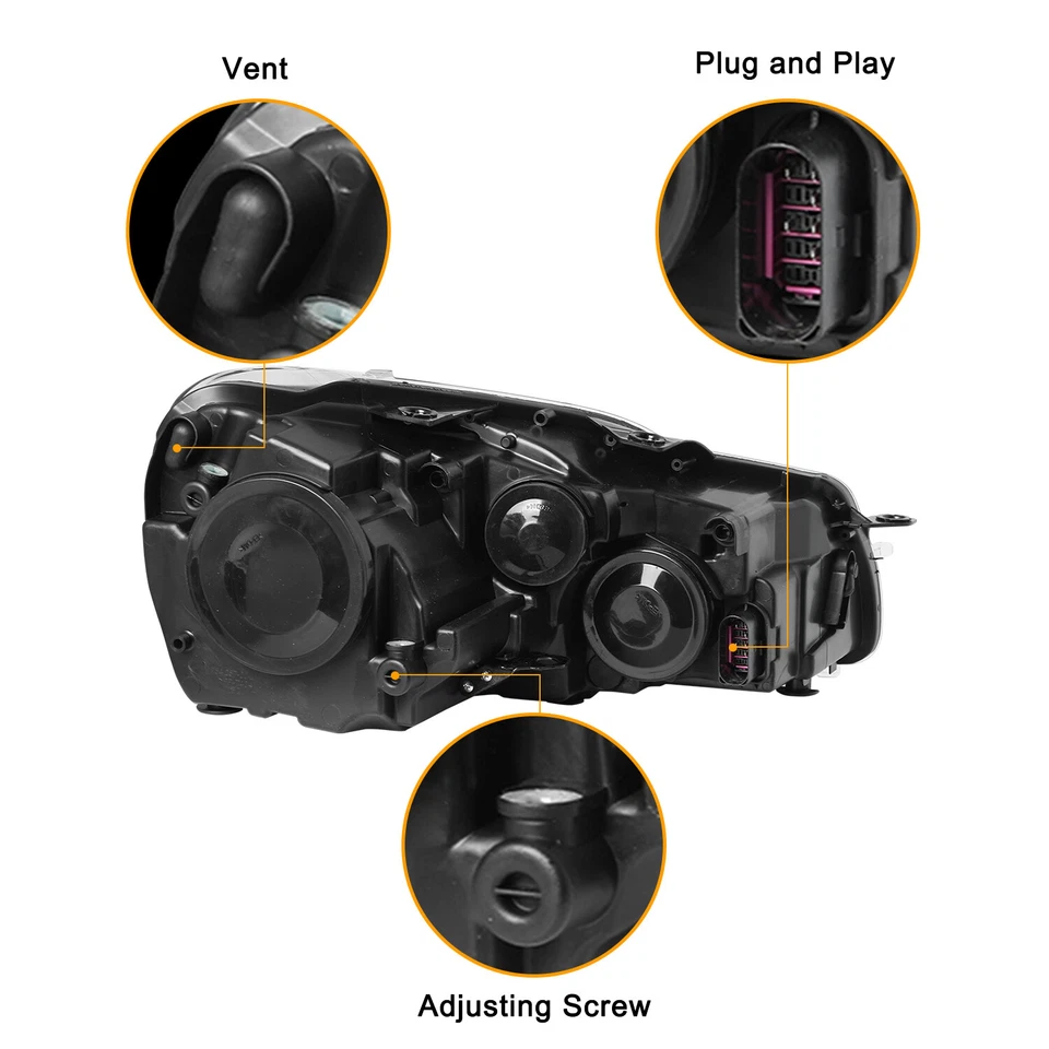 Черный корпус фары в сборе для Volkswagen Golf/Jetta 2010-2014 годов выпуска Sportwagen - Изображение 3 из 4