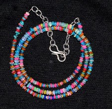 AAA Natural Ethiopian Opal Wello Fire Opal Gemstone Beads Necklace 16" F3970