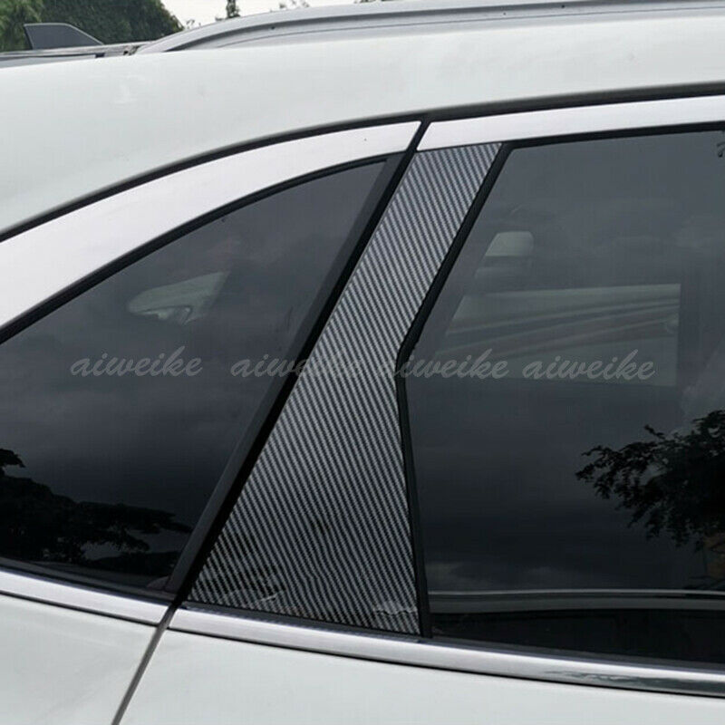 Carbon Fiber Exterior Window BcPillar Cover Trim For Ford Escape Kuga