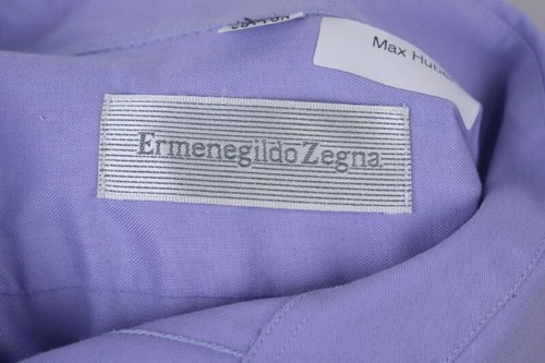 Ermenegildo Zegna Purple Cotton Long Sleeve Collared Dress Shirt 15.5 - Picture 13 of 14