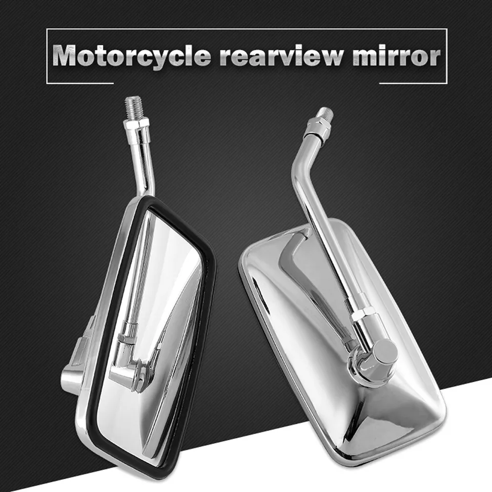 For kawasaki Vulcan 500 700 800 900 1500 1600 Chrome Rectangle Rear view Mirrors - Image 3 of 4