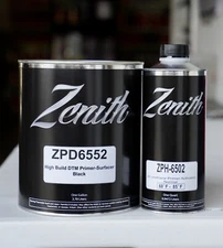 Zenith ZPD6552 Auto 2K Urethane High Build DTM Primer Surfacer BLACK GALLON Kit!