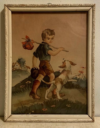 Vintage Reliance Industries Glass Framed Pictures Hummel Style Boy and Girl - Picture 2 of 8