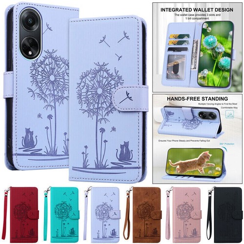 PU Leather Cat Wallet Phone Case For OPPO A94 A74 A98 A78 A58 A79 A16 A96 A17 - 第 1/59 張圖片