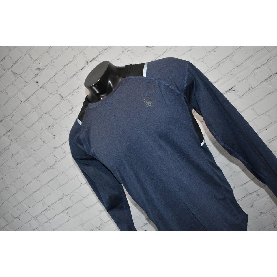 Camisa de Gimnasio Spyder Camisa de Entrenamiento para Hombres Talla Grande Rendimiento Poliéster ProwB Azul Foto 3 de 4