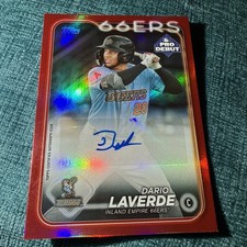 2024 Topps Pro Debut - Dario Laverde Red Foil Super Short Print Auto /10 - Halos
