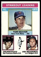 1976 Topps 1975 NL Strikeout Leaders - Tom Seaver/John Montefusco/Andy