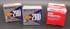 Open Box 3 1/2" Floppy Disk Mixed lot of 3 Sony HD, Office Depot 2HD