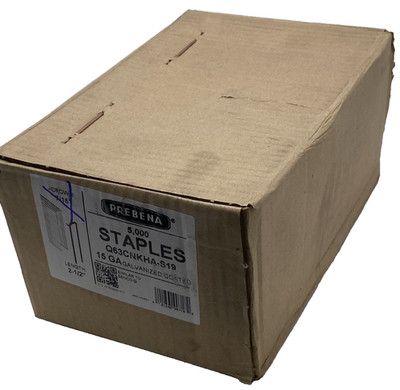 PREBENA Q63CNKHA-S19 GALVANIZED COATED STAPLES CROWN 7/16'', 2-1/2'', 5000 STAPLE