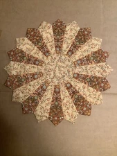 Handmade Quilted 15” Autumn Harvest Rustic Farmhouse Table Topper, NEW