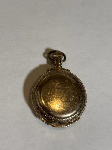 ANTIQUE 18s GOLD FILLED ENGRAVED BOX HINGE HUNTER POCKET WATCH CASE Elgin watch
