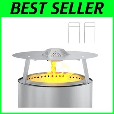 27" Smokeless Firepit Heat Diffuser with Removable Legs - Stainless Steel Design