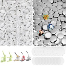 200 Sets Button Maker Supplies, 32mm/1.25 inch Button Supplies, with Plastic ...