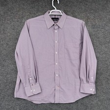 Tommy Hilfiger Dress Shirt Mens XL Red Blue Check Regular Fit Cotton Blend