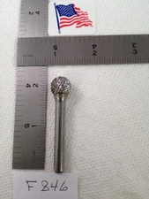 1 NEW FALCON / SGS 1/4" SHANK CARBIDE BURR. SD-5 DIAMOND CUT. BALL SHAPE (F846)