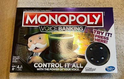 Hasbro Monopoly Voice Banking elektronisches Familien Brettspiel neu geöffnet 