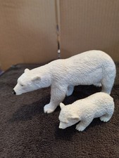 2 toy polar bears, adult and cub, solid construction, great fun for all ages