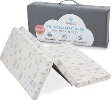 Waterproof Pack  Play Mattress Topper 38" x 26" x 1.5" Trifold Style Breathable