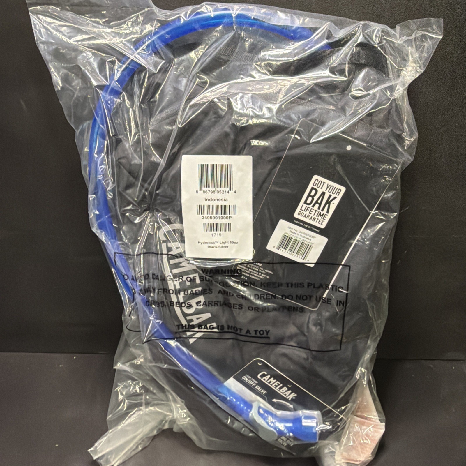 (New) CamelBak Hydrobak Light 1.5L Hydration Pack Backpack Black Silver Blue NEW (42.99 USD)