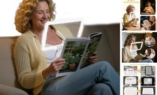 Large 10x Magnifier with Light Hands Free for Low Vision Elderly People - White