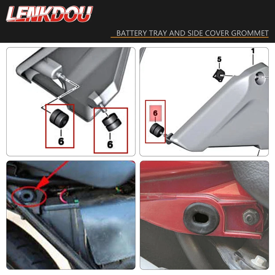 Juego de 10 ojales de cubierta lateral para bandeja de batería 61138532186 para BMW R1200R/RS R1250RS/RT Foto 3 de 4