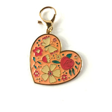Heart Butterfly Flower Rose Gold Color Keychain