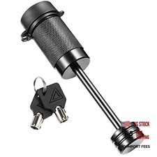 Trailer Tongue Coupler Lock - 1/4" Dia - 2-1/2" Span - 1 Pack - Black