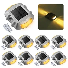 8-Pack Solar Deck Lights, Waterproof LED Driveway Pathway Lights for Outdoors